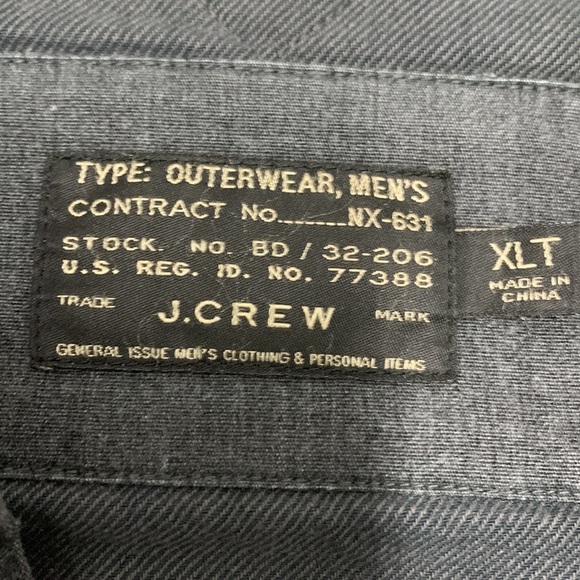 J. Crew Quilted Utility Jacket Mens XLT Navy Snap Button Workwear Style - Picture 5 of 10